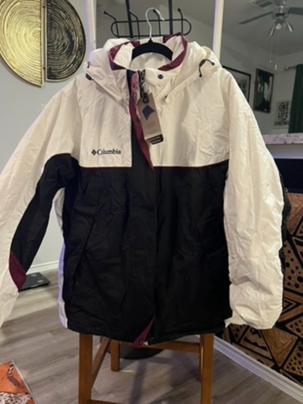 NWT Columbia Color-Block Waterproof Lightweight Hooded Coat